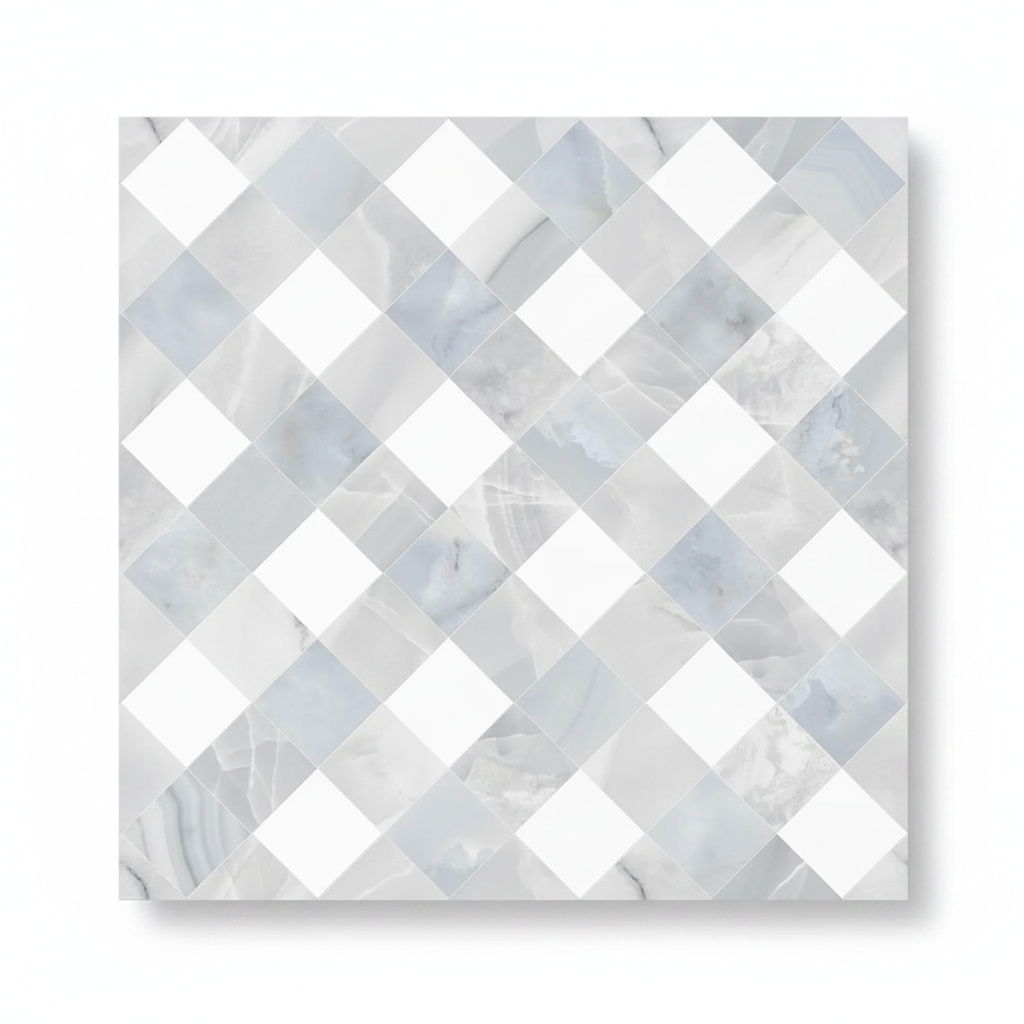Azure Bahia Harlequin Polished Porcelain Tile 32 x 32 | Matte or Polished